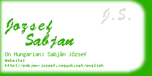 jozsef sabjan business card