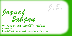 jozsef sabjan business card